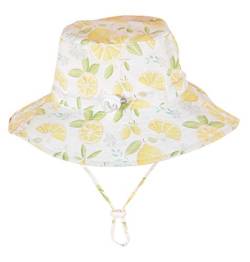 Happy Cherry - Sommerhut UV-Schutz Jungen Mädchen Baby Fischerhut Sonnenschutz mit Breiter Krempe Fischerhut Strandhut Fischermütze Sommer Kinder Bucket Hat für Urlaub Freien - 4-6 Jahre - Weiß von Happy Cherry