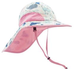 Happy Cherry Sonnenhut für Kinder Breite Krempe Sommerkappen Jungen Mädchen UV-Schutz Strand Spielen Hüte Einstellbar Sonne Schal Hut 4-10 Jahre von Happy Cherry