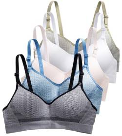 Happy Cherry Teenager Mädchen BH Nahtlose Sport Training Bra Bügellos Bralette mit Verstellbare Träger 38/85AB-5 Stück-F von Happy Cherry