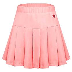 Plissee Rock Schuluniform Mädchen Kinder Tennisrock mit Hose Faltenrock Skater Skirt Rosa Größe 160(152-158) von Happy Cherry