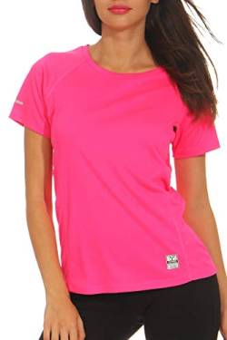 Happy Clothing Damen Sport T-Shirt Kurzarm Trikot Sommer Funktionsshirt Fitness Top, Größe:L, Farbe:Pink von Happy Clothing