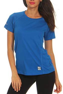 Happy Clothing Damen Sport T-Shirt Kurzarm Trikot Sommer Funktionsshirt Fitness Top, Größe:M, Farbe:Blau von Happy Clothing