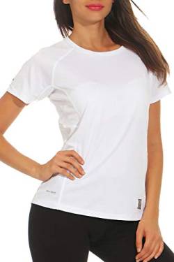 Happy Clothing Damen Sport T-Shirt Kurzarm Trikot Sommer Funktionsshirt Fitness Top, Größe:XL, Farbe:Weiß von Happy Clothing