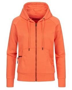 Happy Clothing Damen Sweatjacke mit Kapuze Zip Hoodie Kapuzenjacke Basic Einfarbig S M L, Größe:S, Farbe:Coral von Happy Clothing