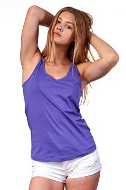 Happy Clothing Damen Top Sommer Sport-Shirt Freizeit Tanktop Allround Shirt, Größe:M, Farbe:Lila von Happy Clothing