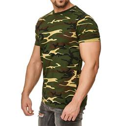 Happy Clothing Herren Camouflage T-Shirt Army Military Bundeswehr Tarnfarben Grün, Größe:XS, Farbe:Camouflage von Happy Clothing