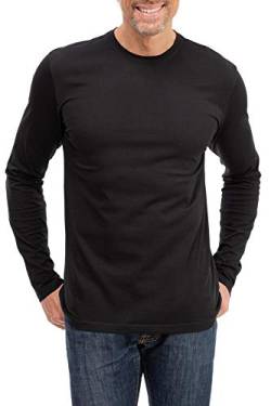 Happy Clothing Herren Langarmshirt Longsleeve T-Shirt Rundhals Top S M L XL 2XL 3XL, Größe:5XL, Farbe:Schwarz von Happy Clothing
