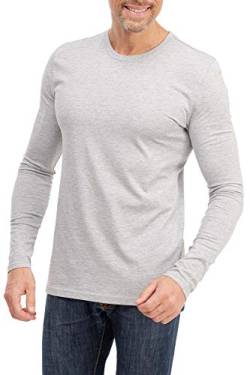 Happy Clothing Herren Langarmshirt Longsleeve T-Shirt Rundhals Top S M L XL 2XL 3XL, Größe:M, Farbe:Grau meliert von Happy Clothing