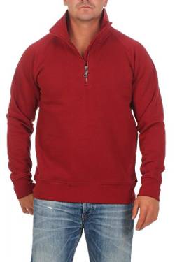 Happy Clothing Herren Pullover halber Reißverschluss ohne Kapuze, Größe:3XL, Farbe:Bordeaux von Happy Clothing