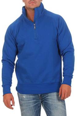 Happy Clothing Herren Pullover halber Reißverschluss ohne Kapuze, Größe:5XL, Farbe:Blau von Happy Clothing