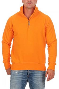 Happy Clothing Herren Pullover halber Reißverschluss ohne Kapuze, Größe:M, Farbe:Orange von Happy Clothing