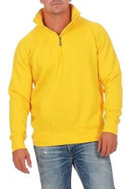 Happy Clothing Herren Pullover halber Reißverschluss ohne Kapuze, Größe:XS, Farbe:Gelb von Happy Clothing