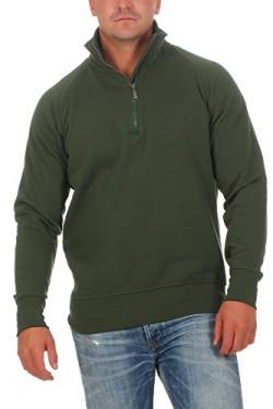 Happy Clothing Herren Pullover halber Reißverschluss ohne Kapuze, Größe:XXL, Farbe:Grün von Happy Clothing