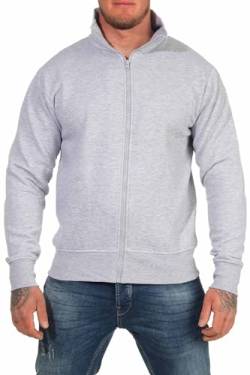 Happy Clothing Herren Sweatjacke ohne Kapuze Zip-Jacke Reißverschluss mit Kragen, Größe:S, Farbe:Grau meliert von Happy Clothing