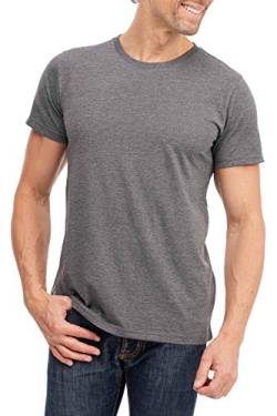 Happy Clothing Herren T-Shirt Rundhals Meliert Comfort Bügelfrei, Größe:3XL, Farbe:Anthrazit von Happy Clothing