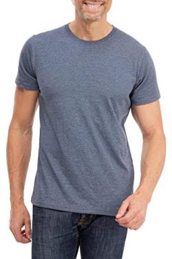 Happy Clothing Herren T-Shirt Rundhals Meliert Comfort Bügelfrei, Größe:3XL, Farbe:Dunkelblau von Happy Clothing