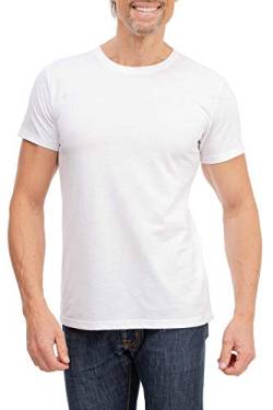 Happy Clothing Herren T-Shirt Rundhals Meliert Comfort Bügelfrei, Größe:3XL, Farbe:Weiß von Happy Clothing