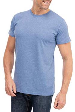 Happy Clothing Herren T-Shirt Rundhals Meliert Comfort Bügelfrei, Größe:XXL, Farbe:Blau von Happy Clothing