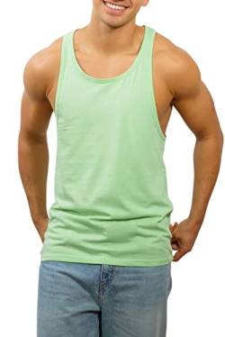 Happy Clothing Herren Tank Top Slim Fit Fitness Stringer Muscle Shirt Achselshirt, Größe:L, Farbe:Grün von Happy Clothing