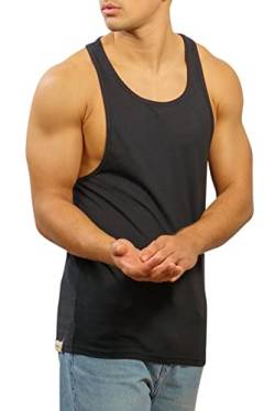 Happy Clothing Herren Tank Top Slim Fit Fitness Stringer Muscle Shirt Achselshirt, Größe:L, Farbe:Schwarz von Happy Clothing