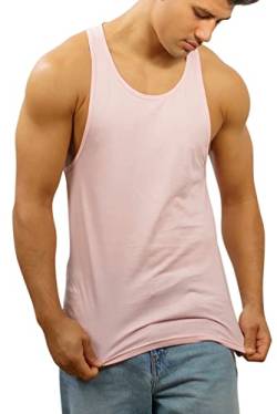 Happy Clothing Herren Tank Top Slim Fit Fitness Stringer Muscle Shirt Achselshirt, Größe:M, Farbe:Pink von Happy Clothing