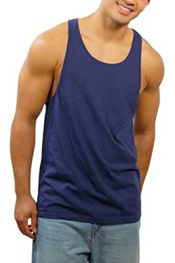 Happy Clothing Herren Tank Top Slim Fit Fitness Stringer Muscle Shirt Achselshirt, Größe:XL, Farbe:Dunkelblau von Happy Clothing