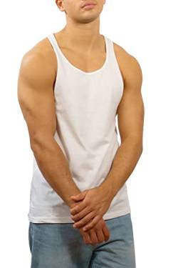 Happy Clothing Herren Tank Top Slim Fit Fitness Stringer Muscle Shirt Achselshirt, Größe:XL, Farbe:Weiß von Happy Clothing