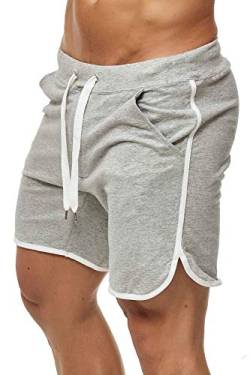 Happy Clothing Kurze Herren Hose Shorts Bermuda Jogginghose Sommer Pants Stoffhose Sweathose, Größe:S, Farbe:Grau meliert von Happy Clothing