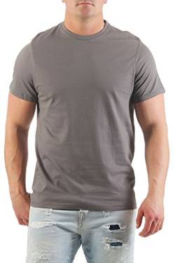 Herren T-Shirt mit guter Passform, Rundhals Tshirt auch in Große Größen, Größe:3XL, Farbe:Anthrazit von Happy Clothing