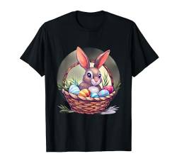 Ostereier-Korb mit Osterhasen-Motiv T-Shirt von Happy Easter Day Celebration