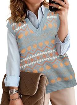 Happy Sailed Damen Weste Strick Winter Damen Sweater Pullover Ärmelloser Weste Elegant Damen Strickjacke Herbst Warm Gestrickt S von Happy Sailed