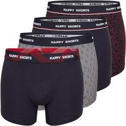 Happy Shorts 4er Pants Jersey Trunk Herren Boxershorts Pant Sparpack, Farbe:Mehrfarbig, Grösse:M von Happy Shorts