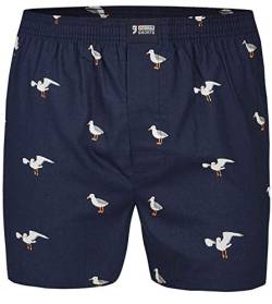 Happy Shorts Herren American Boxer Boxershorts Shorts Webboxer Möwe - sea gul S - M - L - XL, Grösse:L - 6-52, Präzise Farbe:Möwe - Seagul von Happy Shorts