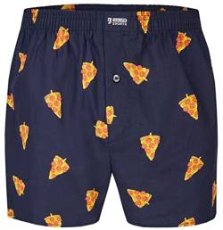 Happy Shorts Herren American Boxer Boxershorts Shorts Webboxer Pizza - Pizza, Grösse:L, Präzise Farbe:Pizza von Happy Shorts