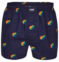 Happy Shorts Herren American Boxer Boxershorts Shorts Webboxer Pride Big Hearts Herzen, Grösse:L - 6-52, Präzise Farbe:Pride Big Hearts von Happy Shorts