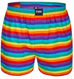 Happy Shorts Herren American Boxer Boxershorts Shorts Webboxer Pride Stripes Streifen, Grösse:L - 6-52, Präzise Farbe:Pride Stripes von Happy Shorts