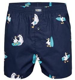 Happy Shorts Herren American Boxer Boxershorts Shorts Webboxer Surfing Seagull, Farbe:Surfing Seagull, Grösse:L von Happy Shorts