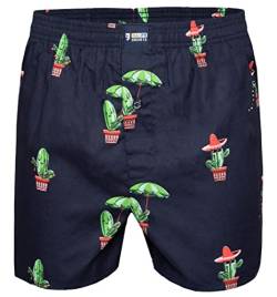 Happy Shorts Herren American Boxer Boxershorts Shorts Webboxer mexikanischer Kaktus - Mexican Cactus, Farbe:Kaktus - Cactus, Grösse:L von Happy Shorts