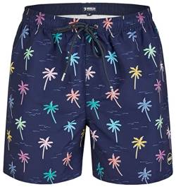 Happy Shorts Herren Badeshorts Strandshorts Shorts Bunte Palmen S - XXL, Grösse:XXL, Präzise Farbe:Palme von Happy Shorts