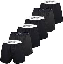 Happy Shorts Herren Boxershorts Unterhose 6er Pack Mix - Solid Black - Größe XL von Happy Shorts