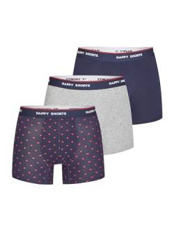 Happy Shorts Herren Retro Boxer 3-Pack Red Heart Mix - Mehrfarbig - Größe L von Happy Shorts