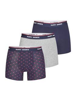 Happy Shorts Herren Retro Boxer 3-Pack Red Heart Mix - Mehrfarbig - Größe XL von Happy Shorts
