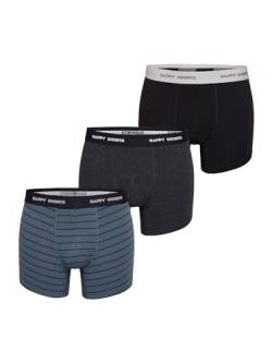 Happy Shorts Herren Retro Boxer 3-Pack Trunks - Stripes - Größe XL von Happy Shorts