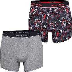 Happy Shorts Herren Unterwäsche Retro Pants 2-Pack Motiv: Graffiti - Größe XL von Happy Shorts