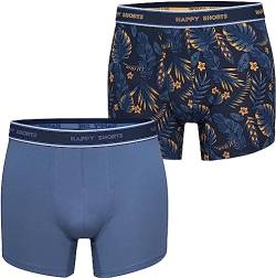 Happy Shorts Herren Unterwäsche Retro Pants 2-Pack Motiv: Hawaii - Größe M von Happy Shorts