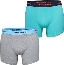 Happy Shorts Herren Unterwäsche Retro Pants 2-Pack Motiv: Uni 2 - Größe L von Happy Shorts