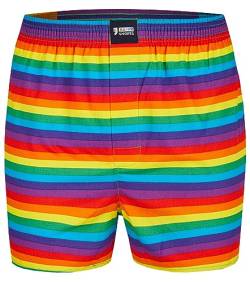 Happy Shorts Webboxer Herren Boxer Motiv Boxershorts Farbwahl, Grösse:M, Präzise Farbe:Stripes - Streifen von Happy Shorts