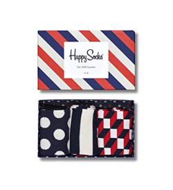 Happy Socks 3-Pack Classic Navy Geschenkbox farbenfrohe und fröhliche Socken für Männer und Frauen Größe 36-40 von Happy Socks