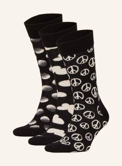Happy Socks 3er-Pack Socken Mit Geschenkbox schwarz von Happy Socks