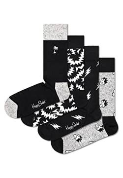 Happy Socks 4-Pack Black & White Socks Box, farbenfrohe und fröhliche, Socken für Männer und Frauen, Schwarz-Weiß (36-40) von Happy Socks